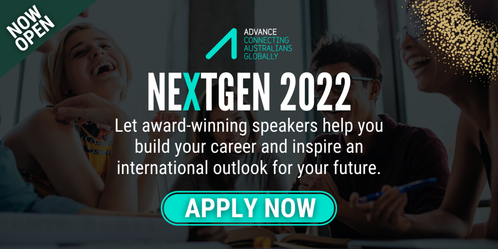 NextGen 2022 Graphic. Text Let award-winning speakers help you build your career and inspire an international outlook for your future.