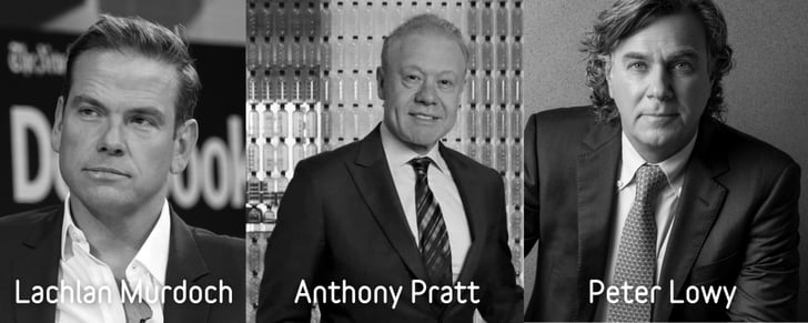 The founding mentors and patrons, Lachlan Murdoch, Anthony Pratt and Peter Lowy